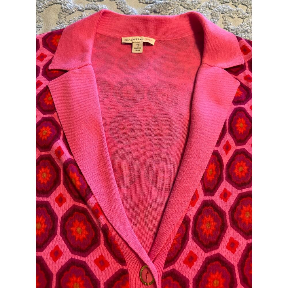 Isaac Mizrahi Button Up Collared Sweater Sz XL - Picture 3 of 5